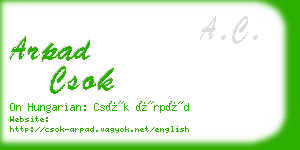 arpad csok business card